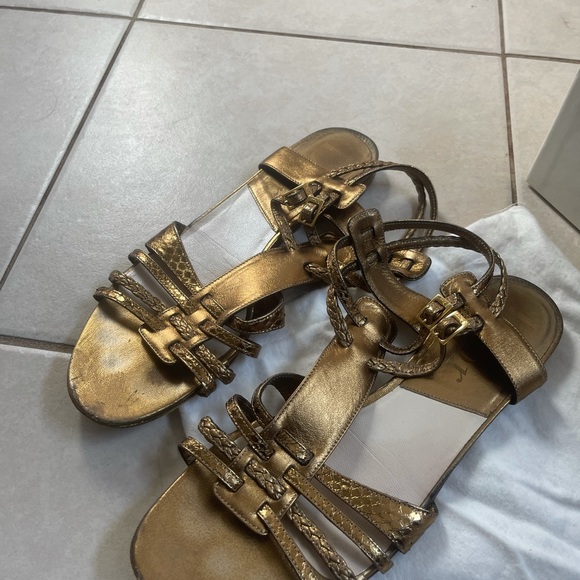 Dior Gold Sandals Sz 37 1/2 - Picture 4 of 5